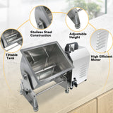 Hakka Electric Tilt Tank Meat Mixer Manual 60lbs 30L Capacity Countertop Machine