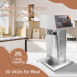 Hakka 20L/44lb Electric Sausage Stuffer Machine, Stainless Steel Vertical Sausage Maker with 4 Stuffing Tubes