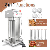 Hakka 10L/22 lb Electric Sausage Stuffer, Stainless Steel Vertical Sausage Maker with Foot Pedal and 5 Stuffing Tubes