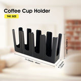 Clivia Pack of 2 Commercial Cup and Lid Holder, Coffee Cup Dispenser Organizer,Paper Cup Holder,Collapsible Design,4 Compartment Countertop Cup and Lid Organizer, Color Black