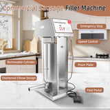 Hakka 15L/30 lb Electric Sausage Stuffer, Stainless Steel Vertical Sausage Maker with Foot Pedal and 5 Stuffing Tubes