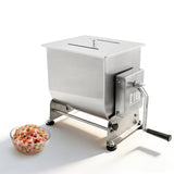 Hakka 15L/30lb Tilt Tank Manual Meat Mixer, Stainless Steel Sausage Mixer Machine