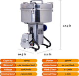 Hakka Grain Mill 2500g High Speed Food Electric Stainless Steel Powder MillSeeds Flour Nut Pill Wheat Corn Herbs Spices Powder Machine,4500W