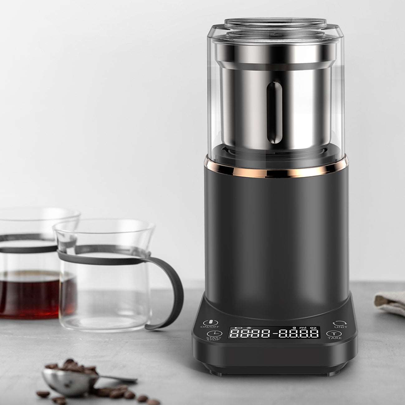 Clivia 200W Commercial Coffee Grinder with Scale, Multifunctional Grinding and Mixing, Portable and Easy to Use,220V 21000RPM