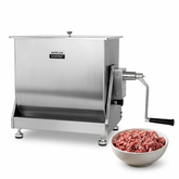 Morgangastro 30L/60 lb Manual Meat Mixer, Stainless Steel Tilt Sausage Mixer with Removable Paddles & Hand Crank