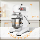 Hakka 10Qt Commercial Planetary Stand Mixer, 500W Electric Food Mixer with 3 Speeds 125/225/404 RPM, Includes Dough Hook, Flat Beater & Whisk