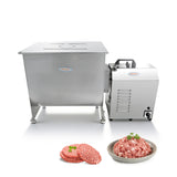 Front view of the Hakka 30L 60 lb commercial electric meat mixer with stainless steel body