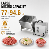 Hakka 37.5L 85 lb tilting meat mixer with large capacity for high volume commercial meat mixing