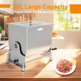 Hakka 22.5L/45lb Manual Meat Mixer, Tilting Stainless Steel Tank Commercial Sausage Mixer