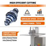 Hakka Bone Saw Machine 65" Electric Butcher Bandsaw Countertop Meat Bone Cutter