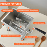 Hakka 20Liter capacity Tank Stainless Steel Manual Meat Mixer (Mixing Maximum 30-Pound for Meat)