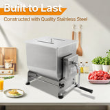Hakka 7.5L/15lb Manual Meat Mixer, Tilting Stainless Steel Tank Sausage Mixer