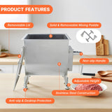 Hakka 22.5L/45lb Manual Meat Mixer, Fixed Stainless Steel Tank Commercial Sausage Mixer