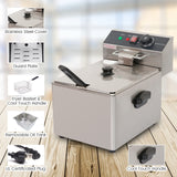 (Official refurbishment)Easyrose Commercial Deep Frye with 8.4QT/8L Removable Basket, Lid & Temperature Limiter, 1600W, 110V, ETL Listed