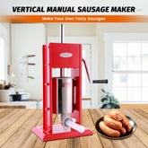 Hakka Sausage Stuffer 7 Lb/3 L Two Fill Rate Spray-painted Steel Vertical 7 Lb Sausage Maker(CV-3)