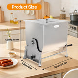 Hakka 22.5L/45lb Manual Meat Mixer, Tilting Stainless Steel Tank Commercial Sausage Mixer
