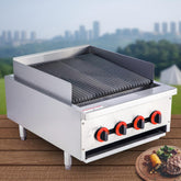 EASYROSE 24" Radiant Gas Charbroiler Countertop Gas Grill with 4 Burners 80,000 BTU, ETL Certified