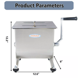 Hakka 15 磅/7.5 升不锈钢手动肉类搅拌机带特殊搅拌桨