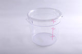 Clivia 6 Qt Commercial Grade Round Food Storage Containers With Lids,Polycarbonate,Clear - Case of 5