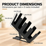 Clivia 2-Pack 4-Compartment Countertop Cup and Lid Organizer, Collapsible, Black