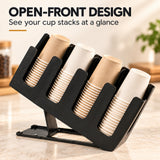 Clivia 2-Pack 4-Compartment Countertop Cup and Lid Organizer, Collapsible, Black