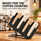 Clivia 2-Pack 4-Compartment Countertop Cup and Lid Organizer, Collapsible, Black