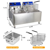 EasyRose 23.6L Commercial Deep Fryer with Basket 1800W Electric Frying Machine,ETL