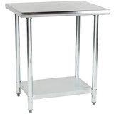 Hakka Brothers 30" x 48" 18 Gauge 430 Economy Stainless Steel Commercial Work Table with Undershelf