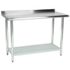 Hakka Brothers 24" x 48" 18 Gauge 430 Economy Stainless Steel Commercial Work Table with Undershelf and 2" Rear Upturn