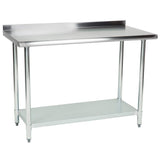 Hakka Brothers 24" x 48" 18 Gauge 430 Economy Stainless Steel Commercial Work Table with Undershelf and 2" Rear Upturn