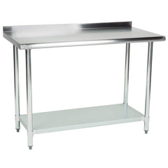 Hakka Brothers 24" x 48" 18 Gauge 430 Economy Stainless Steel Commercial Work Table with Undershelf and 2" Rear Upturn