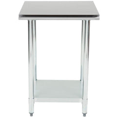 Hakka Brothers 24" x 30" 18 Gauge 430 Economy Stainless Steel Commercial Work Table with Undershelf