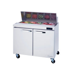 Hakka Brothers 2 Doors All Stainless Prep. Table with (10) 1/6 Pans - 36" wide, 9.2 cu/ft., R-290 Refrigerant