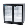 Hakka Brothers 208L Back Bar Cooler, 7.3 Cu. Ft. Commercial Double Glass Door Beverage Refrigerator with 4 Adjustable Shelves, Digital Temperature Control, LED Light & Lock