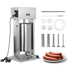 Morgangastro Vertical Electric Sausage Stuffer Maker, 30Lb/15L Large Capacity, Adjustable Speed