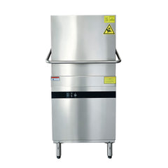 Hakka Bros Commercial Hood Type Dishwasher, High Temperature Door Type Dishwashing Machine with Rinse Pump, ETL & NSF Certified, Stainless Steel