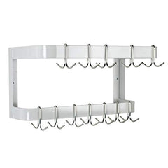 Hakka Brothers 24” Wall Mounted Commercial Stainless Steel Double Line Pot Rack