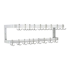 Hakka Brothers 60 in. Wall Mounted Commercial Stainless Steel Double Line Pot Rack