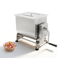 Hakka 15L/30lb Tilt Tank Manual Meat Mixer, Stainless Steel Sausage Mixer Machine 
