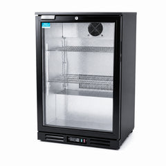 Hakka Brothers 138L Back Bar Cooler, 4.9 Cu. Ft. Commercial Glass Door Beverage Refrigerator with 2 Adjustable Shelves, Digital Temperature Control, LED Light & Lock 