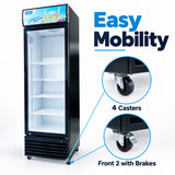 Hakka Brothers 15.2 Cu. Ft. / 430L Commercial Glass Door Merchandiser with Lightbox, 4 Adjustable Shelves and LED Lighting