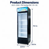 Hakka Brothers 15.2 Cu. Ft. / 430L Commercial Glass Door Merchandiser with Lightbox, 4 Adjustable Shelves and LED Lighting