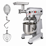 Hakka Commercial 20Qt Planetary Stand Mixer with Meat Grinder Attachment, 1100W Electric Food Mixer, 3 Speeds 125/225/404 RPM, Includes Dough Hook, Flat Beater & Whisk,ETL Certification