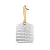 Clivia 12"x24"x25" Foldable Handle Pizza peel Aluminum Pizza Turning Peel with hole