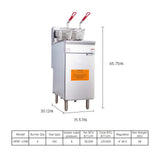 EasyRose 50 lb Commercial Natural Gas Deep Fryer, 4 Burners, 120,000 BTU, ETL Listed-1