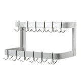 Hakka Brothers 36” Wall Mounted Commercial Stainless Steel Double Line Pot Rack