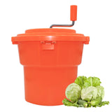 Clivia 2.5 Gal/10 Qt orange commercial salad spinner with manual handle for lettuce and vegetables