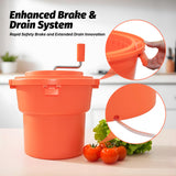 Clivia 5 gallon commercial salad spinner with built-in drain pipe system for removing excess water