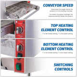 EasyRose conveyor pizza oven with adjustable conveyor speed and independent top and bottom heating controls