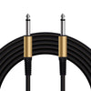 20 Feet Professional Guitar Instrument Cable with Black PVC Jacket Straight 1/4" TS to Straight 1/4" TS for Electric Guitar